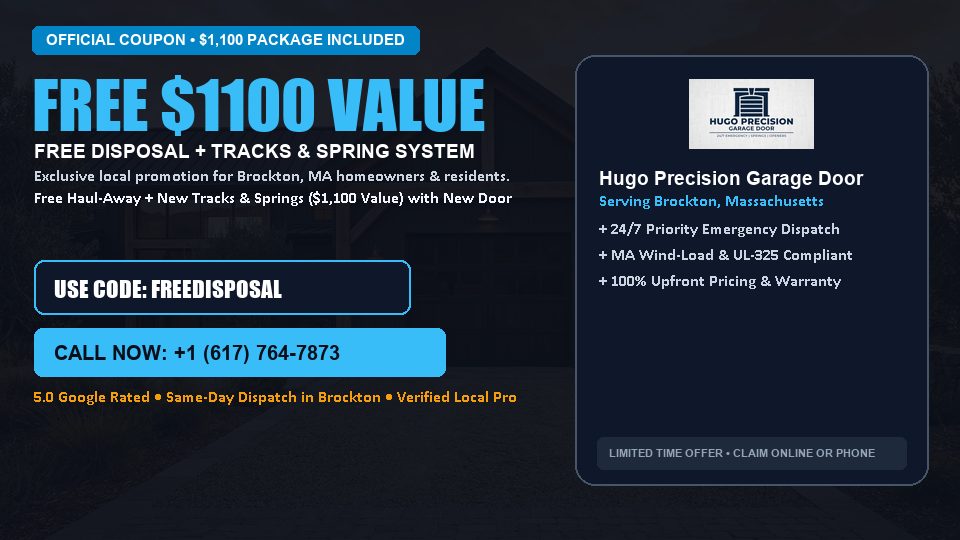 Hugo Precision Garage Door FREE Haul-Away & Heavy-Duty Tracks with New Door